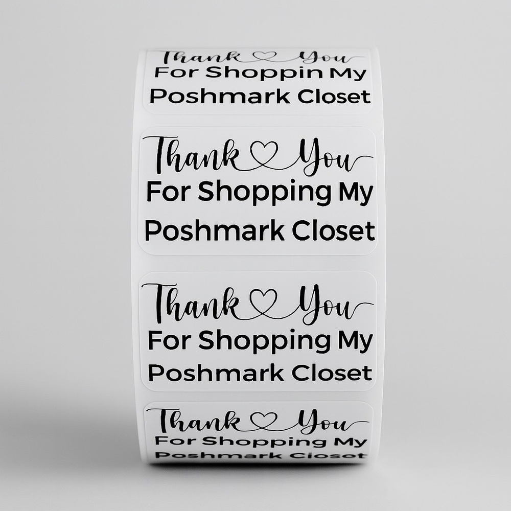 100 Poshmark Package stickers | thank you for shopping my Poshmark closet